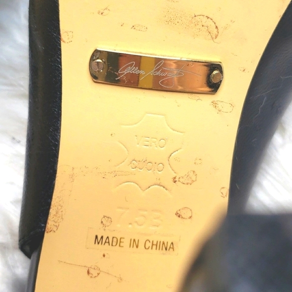 ABS Allen Schwartz Collection Black Slingbacks Peep toe Y2K 7.5 - Picture 8 of 9